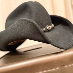 Scala Black Western Felt Hat with Concho Band - only worn once!